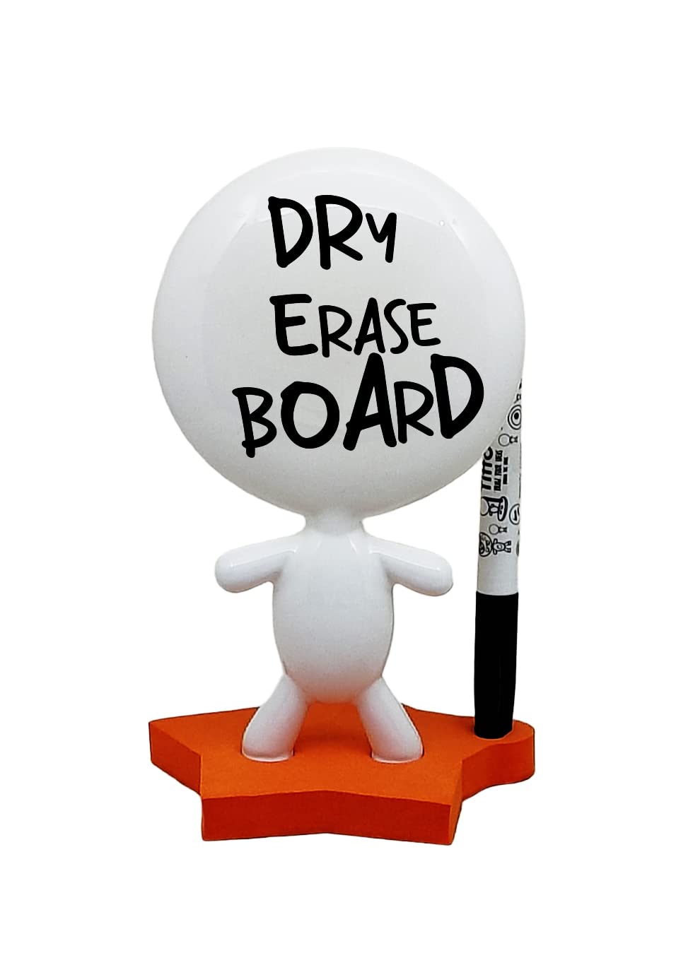 Coworkers Office Gift - Dry Erase Board - Back to School Gifts - Ceramic Whiteboard Doll - TITTO Star, Draw Your Ideas - Home Decor Design (Orange)