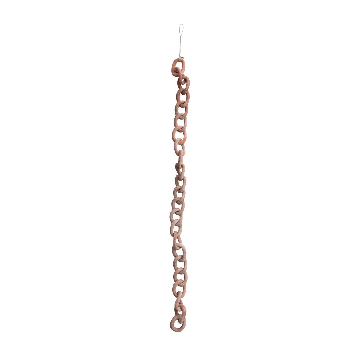 Creative Co-Op Long Handmade Terra-Cotta Chain Decor, Distressed Finish