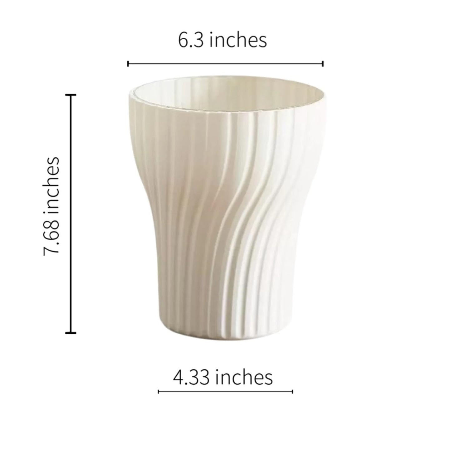 zvsgwj Self-Watering Plant Pots with Wick, Rotating Pattern Planters with Drainage & Inner Pot for Desk Living Room Bedroom Home Decor, 6.3 Inch 2-Pack in White & Clear