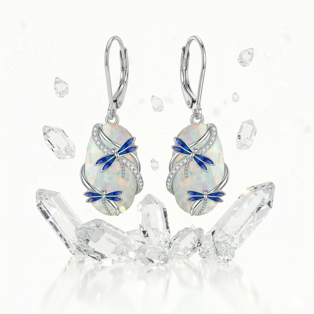 ONEFINITY Opal Dragonfly Earrings Opal Earrings Dragonfly Jewelry Gifts for Women