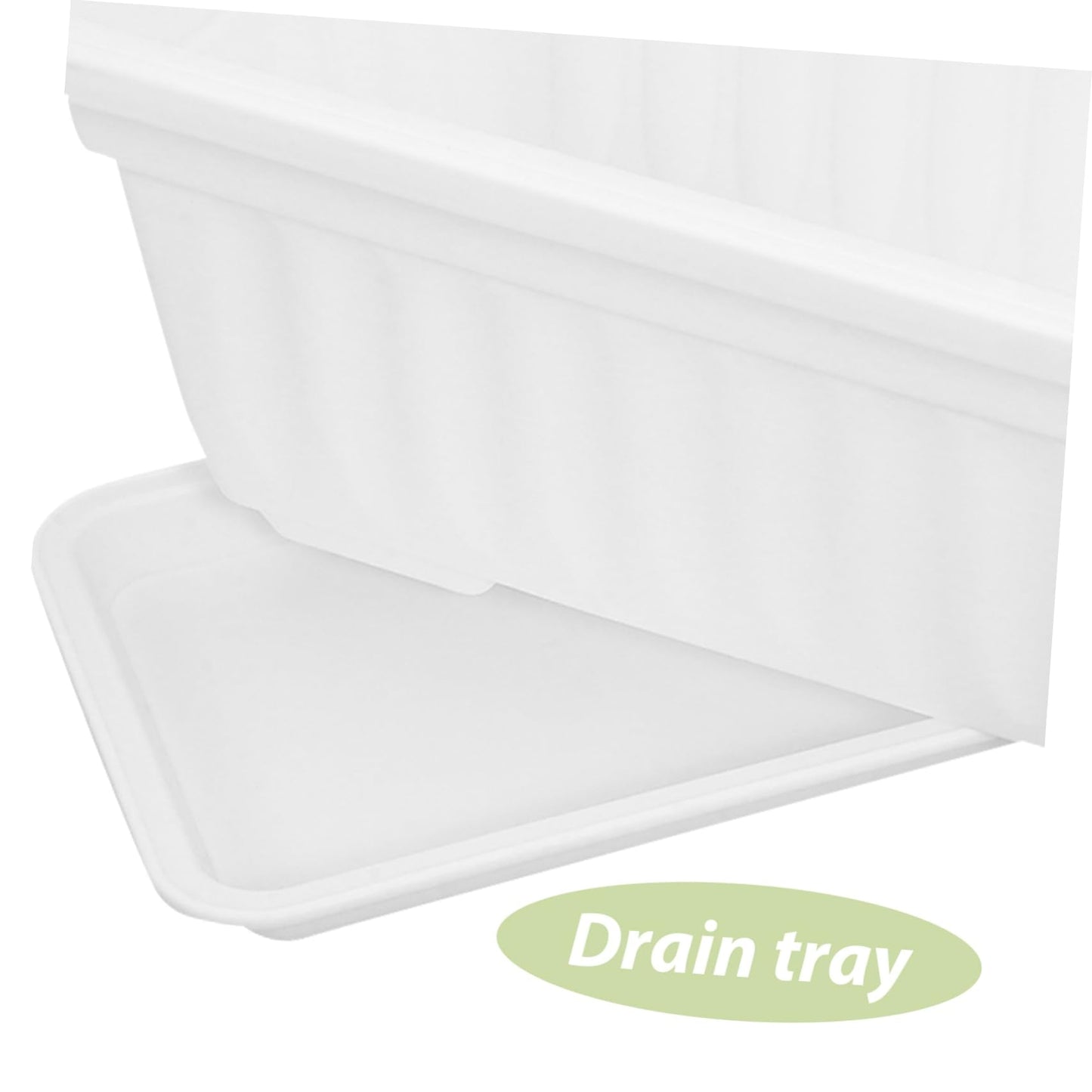 DOITOOL 2pcs Rectangular Plastic with Saucers Versatile Pots for Indoor and Outdoor Use Ideal for Vegetables and Flowers for Windowsills Patios and Gardens