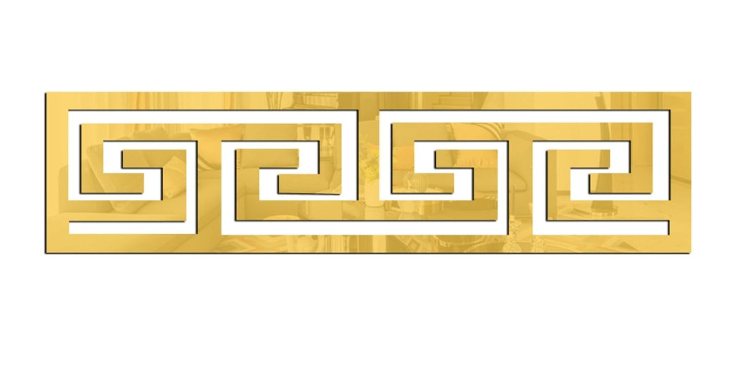MACGIKMIRO 12 Pcs Geometric Shape DIY Acrylic Wall Stickers Removable Adhesive Wall Mirror Decor for Living Room Home Background (Gold)