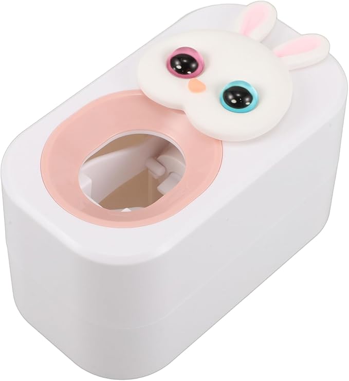 Cartoon Bunny Wall Mounted Toothpaste Dispenser Practical Toothpaste Squeezer for Adorable Bathroom Toothbrush Holder Effort Saving Automatic Pump Tool