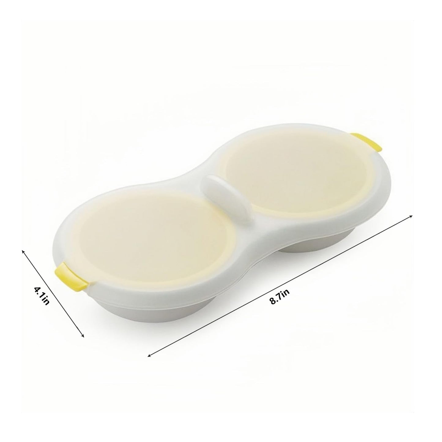 Microwave Egg Poacher,2 Cavity Eggs Poacher, Microwave egg cooker with Lid,Double Layer Microwave Boiled Eggs Maker for Egg McMuffin Hamburg Breakfast Sandwiches,Easy to cook and clean (yellow)