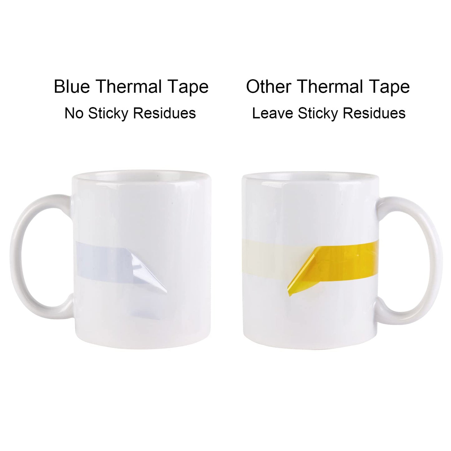 OLONTRIC 4 Rolls 4/5 Inch Wide x 36 Yards Long Blue High Temperature Tape, Sublimation Blanks Thermal Tape, Heat Transfer Tape