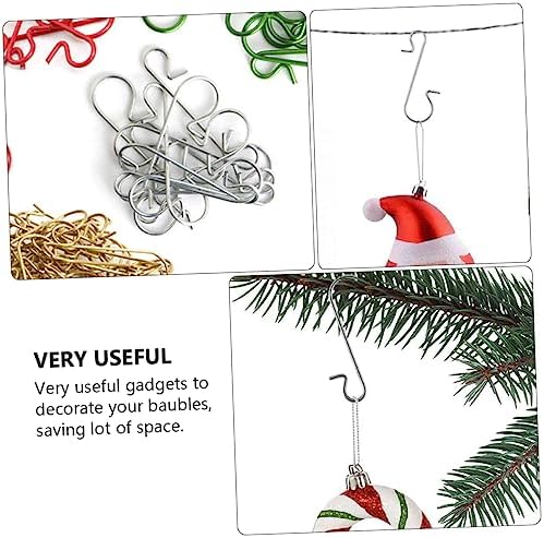 Garneck 300Pcs Shape Hanger Clips for Christmas Tree Decorations Decorative Hooks for Ornaments Plated Christmas Decoration Accessories