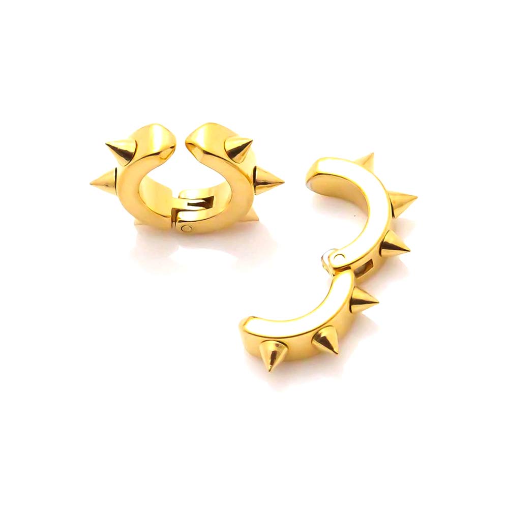 Xusamss Punk Jewelry Stainless Steel Spike Rivet Ear Clip Earrings
