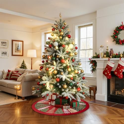 Lanpn Christmas Tree Skirt 24 inch, Velvet Xmas Tree Skirt Winter Christmas Tree Mat for Small Mini Pencil Slim Artificial Trees Winter Home Party Holiday Indoor Xmas Decor (Red, 60cm)