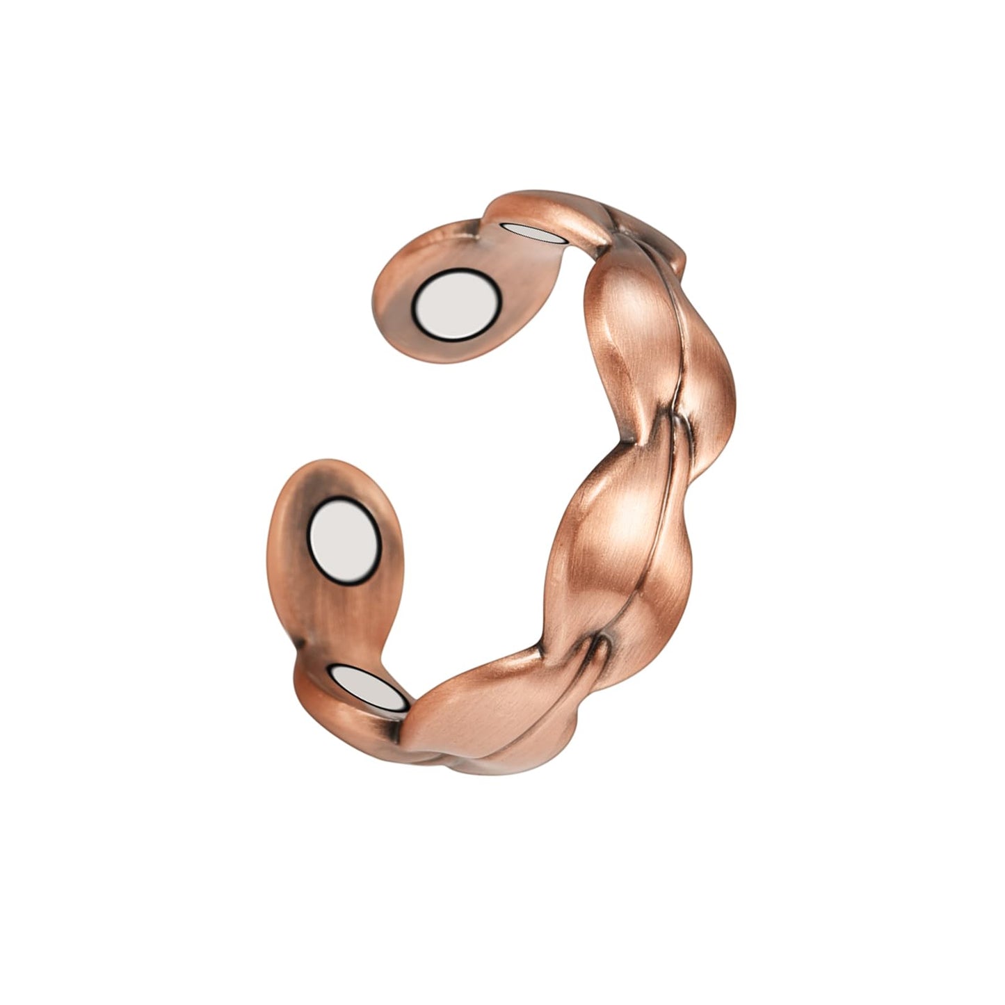 EnerCoppeX Copper Magnetic Ring for Women, Lymphatic Drainage Adjustable Ring, 3500 Gauss Magnet (L)