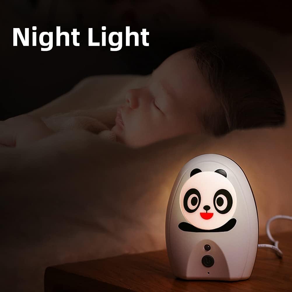 Audio Baby Monitor TimeFlys Mustang Panda, Both Unit Portable, Talk Back Intercom, Long Range up to 1000 ft, Temperature Monitoring and Warning, Lullabies, Vibration, LCD Display, Night Light