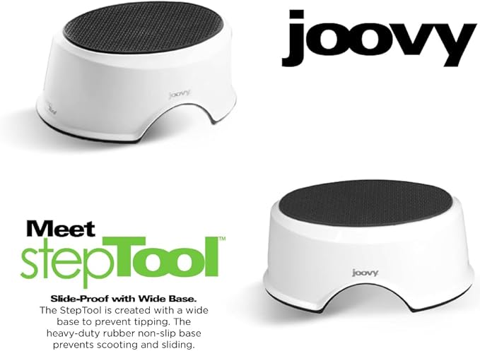 Joovy StepTool Toddler Step Stool with No-Slide Grips on Top and Bottom and Sturdy, Stackable Design, Holds Up to 300 lb. - BPA, PVC & Phthalate Free