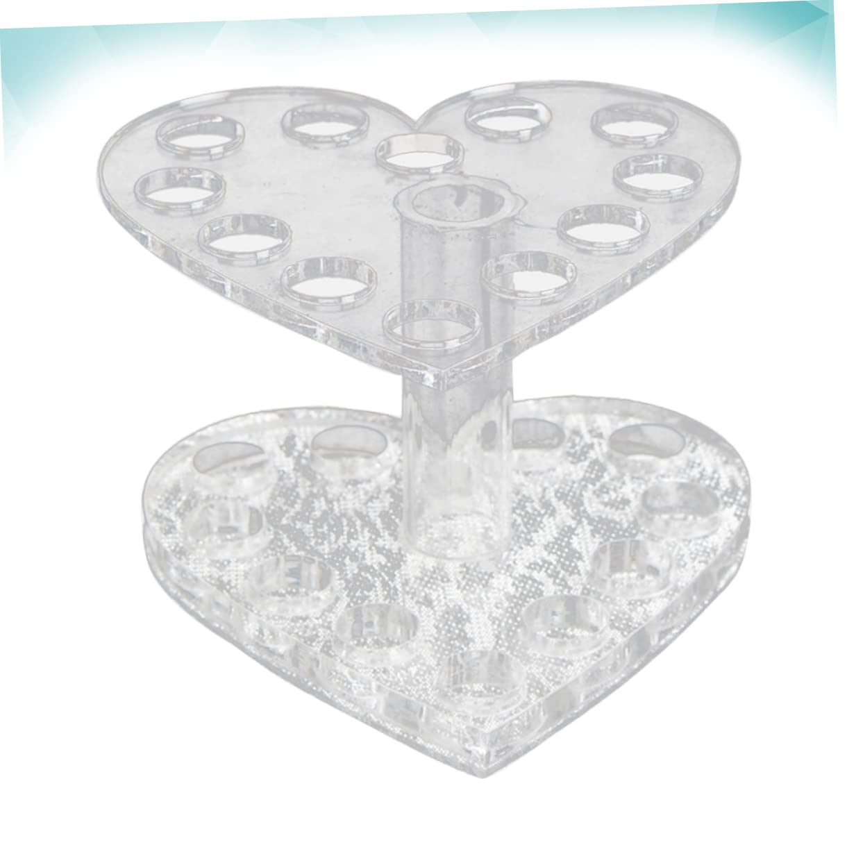 Healeved Heart-Shaped Nail Art Pen Holder Transparent Acrylic Gel Brush Stand Organizer Uv Gel Polish Pen Rest 3.42X3.34X2.40In for Manicure Tools