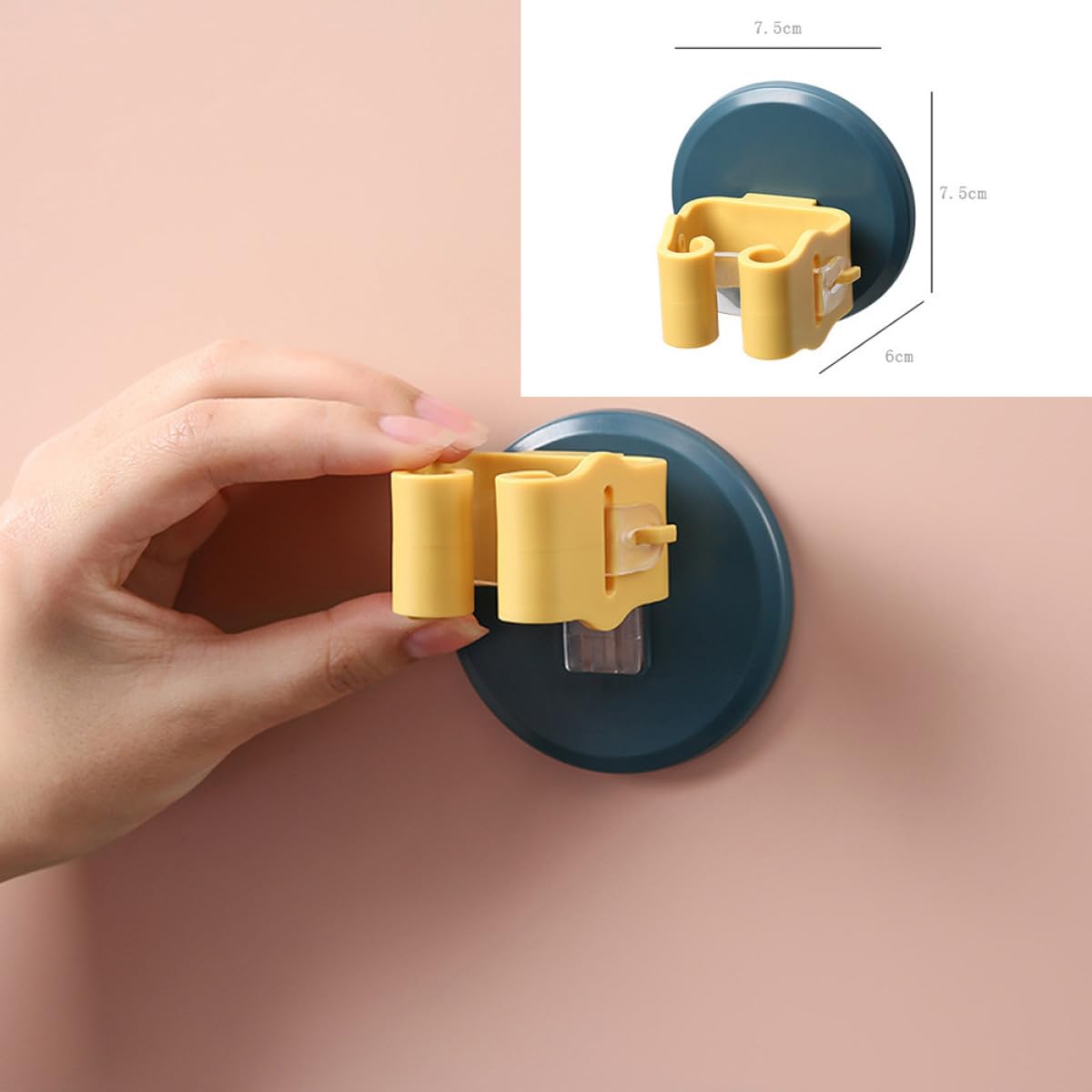 Mop and Broom Holder Wall Mount Suction Cup Clamps