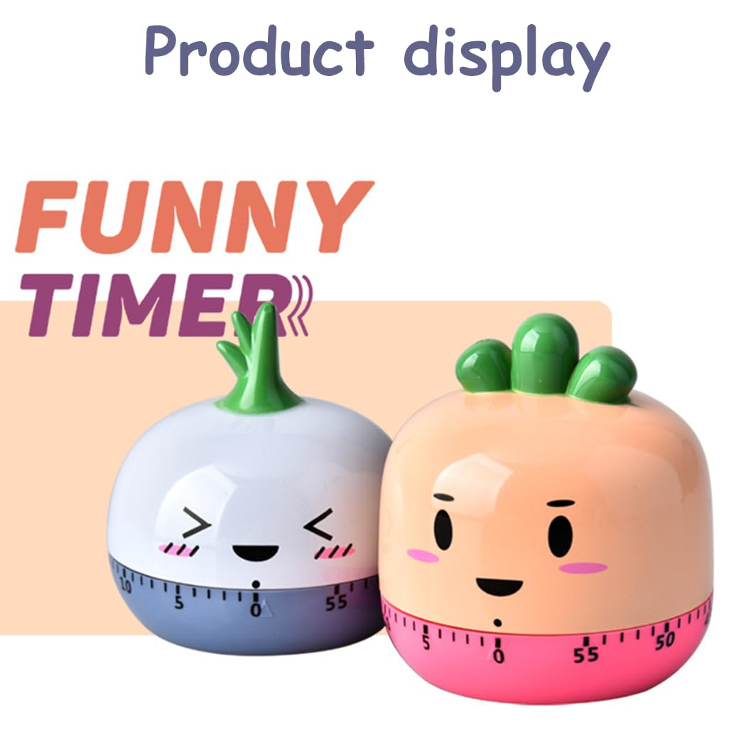 Ranvi Mechanical Cooking Timer, Cute Kitchen Timing Tool for Cooking Baking(Carrot Orange)