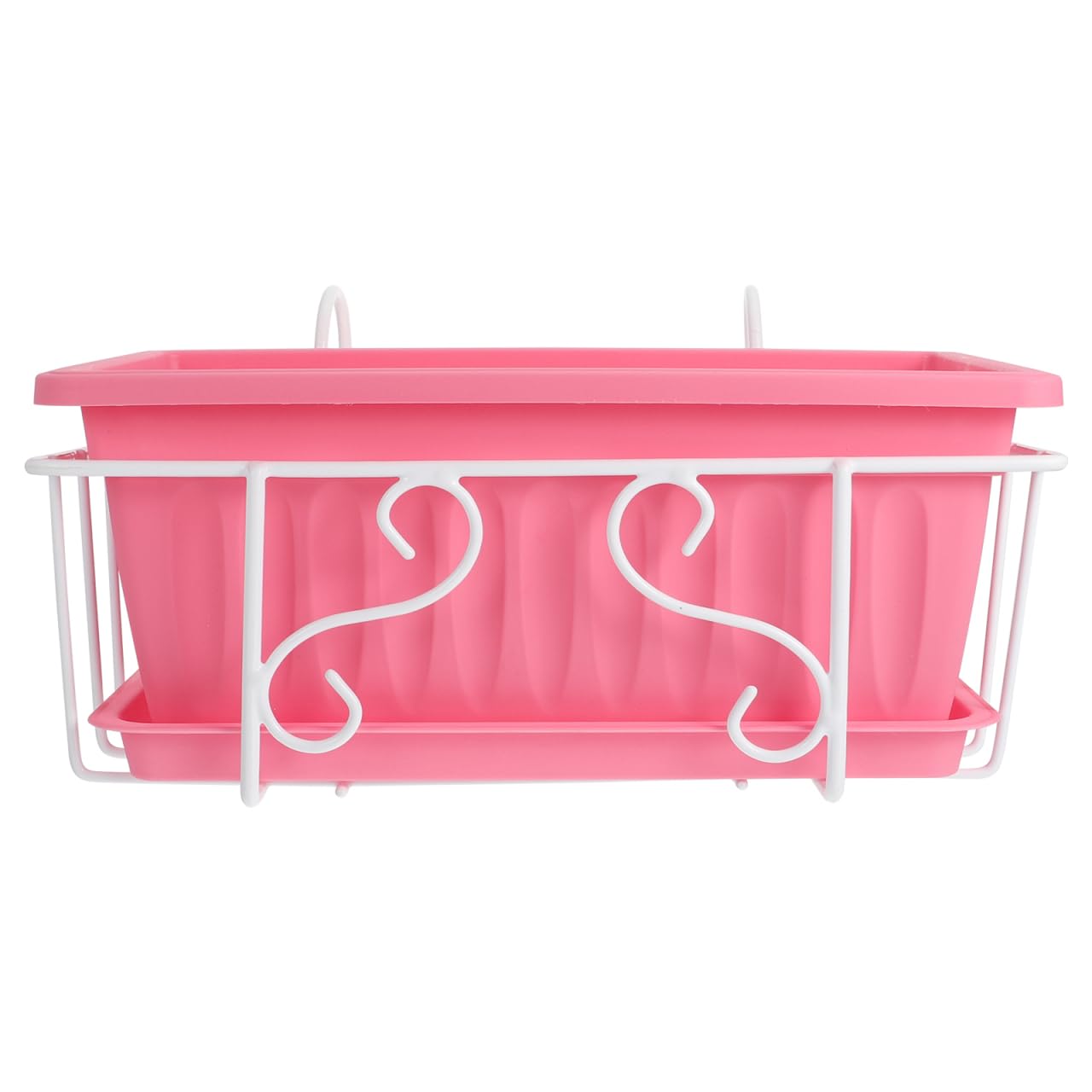 DOITOOL Railing Planter Box 14 x 7 Inch Balcony Hanging Basket Iron Plant Holder Fence Planters Pot Holder for Outdoor Plants
