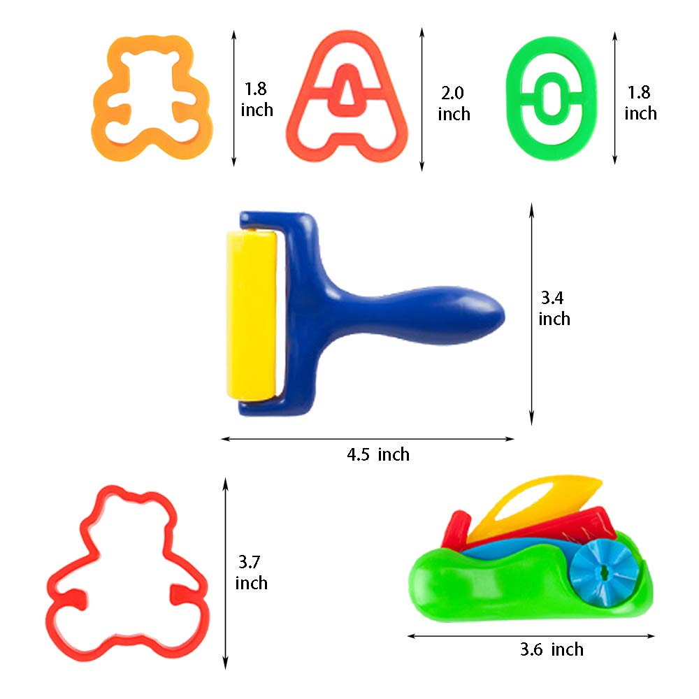 Kids Letter Molds Tools Set，Numeral Various Plastic Animal Molds for Creative Cutting (63 Pieces)