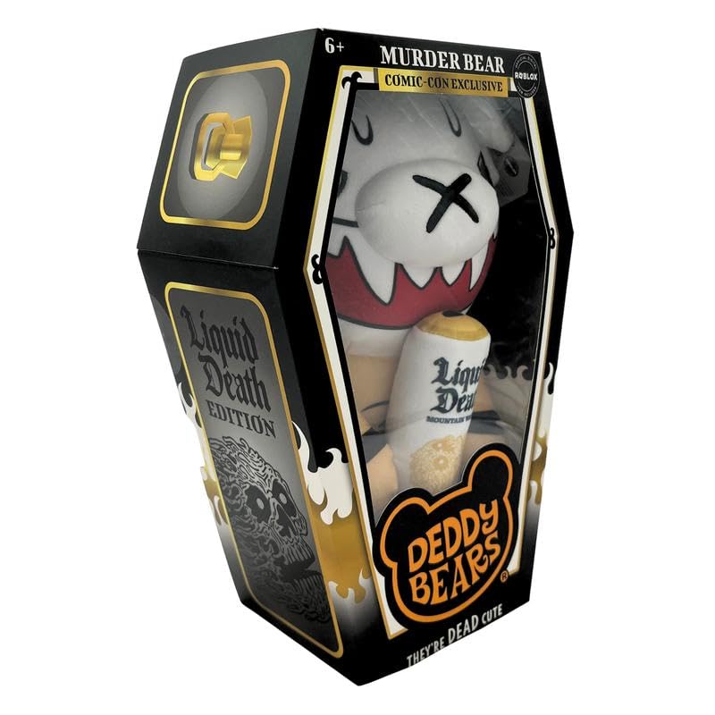 Deddy Bears X Liquid Death Murder Bear | Plush Toy Bear | Horror | 12 Inch Collectible Teddy Bear in Coffin