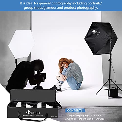 HPUSN Softbox Photography Lighting Kit, 30"X30" Softbox Lighting Kit, 2pcs E27 Socket 5400K LED Bulb, Photo Studio Light for Portrait Lighting, Photography/Video Recording/Live Streaming/YouTube - size: SB02-6