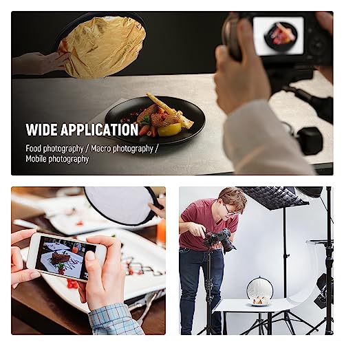 NEEWER 12"/30cm Light Reflector Light Diffuser 5 in 1 Collapsible Multi Disc with Bag - Translucent, Silver, Gold, White, and Black for Photography - size: 30cm