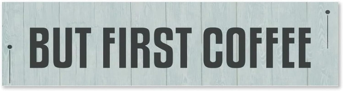 Generic Funny Wood Sign But First Coffee Rustic Wooden Hanging Sign Home Farmhouse Kitchen Wall Decoration 16 x 6 Inch