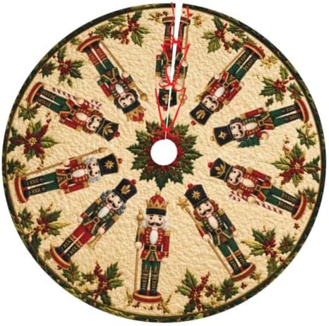 Christmas Nutcracker Christmas Tree Skirt Xmas Tree Skirt, Winter Christmas Tree Mat for Home Party Holiday Indoor Outdoor Decorations