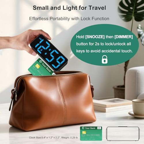 Peakeep Small Digital Alarm Clock Battery Operated for Bedrooms Travel
