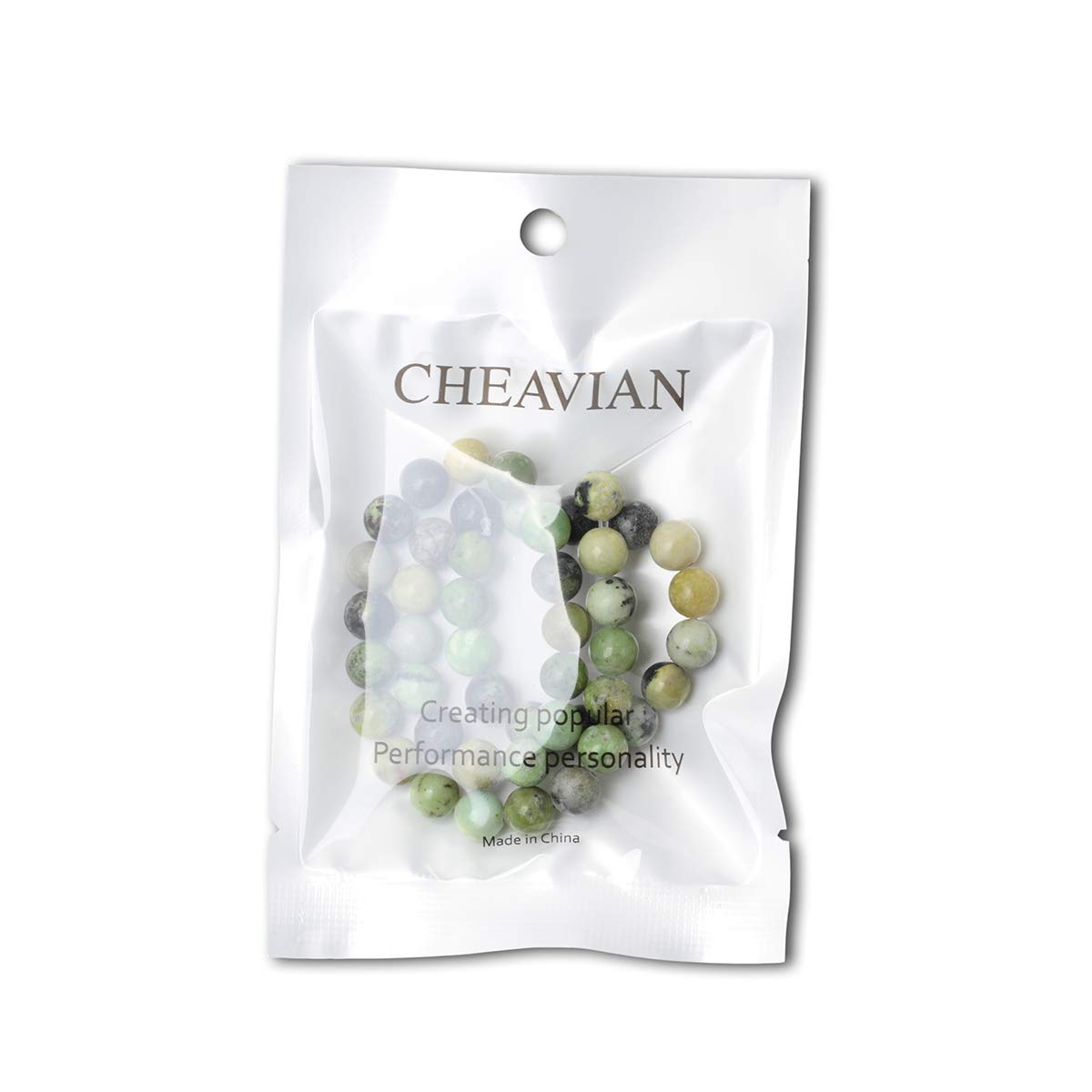 CHEAVIAN 45PCS 8mm Natural Australian Jade Stone Beads Round Loose Beads for Jewelry Making DIY Handmade Materials 1 Strand 15"