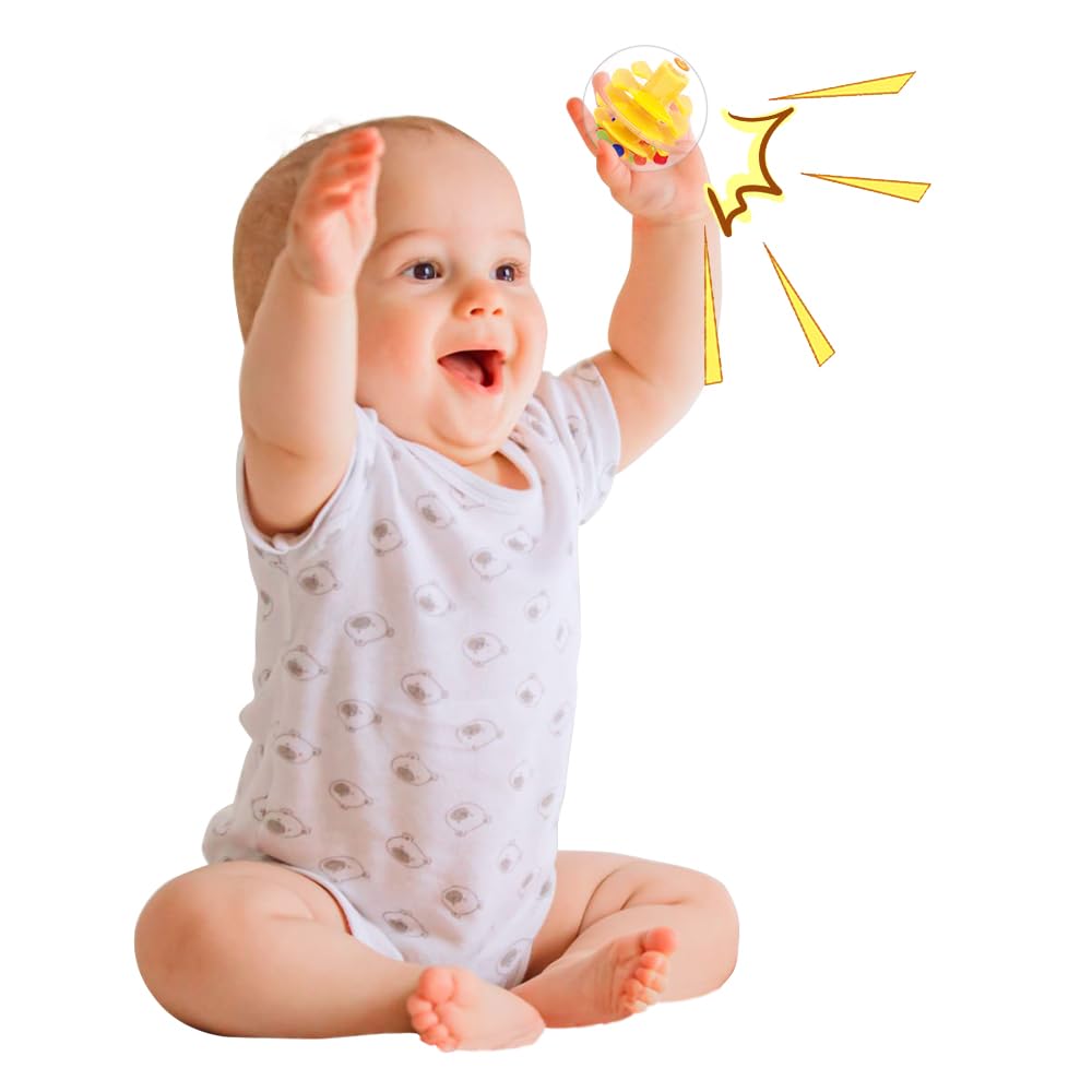 WEofferwhatYOUwant 6 Ball Drop Rattle Balls – Replacement Set for Toddlers | 1.8” Large Clear Plastic Activity Balls | Safe Durable Sensory STEM Toy Add-On Compatible with Ball Drop Tower