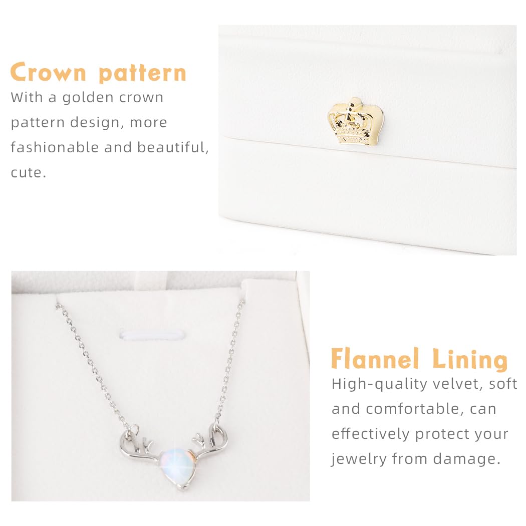 iSuperb 2 Pcs Necklace Pendant Box Velvet Interior Bracelet Jewelry Gift Box Chain Necklace Display Storage Case for Engagement Proposal