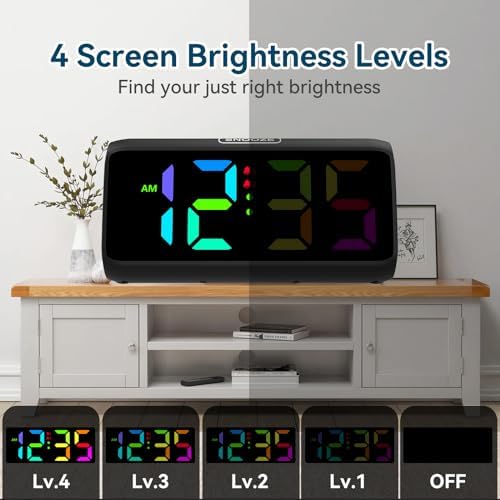 Netzu Loud Alarm Clock for Heavy Sleepers Black