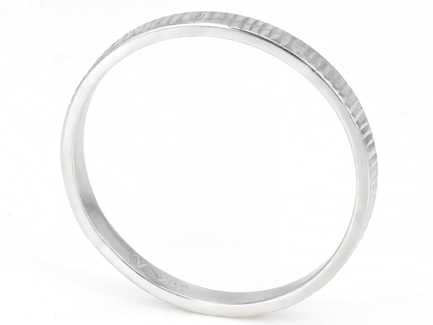 JTV 10K White Gold, Yellow Gold or Rose Gold 2mm Textured Band Ring - Elegant and Durable Wedding Band for Men and Women (White Gold, 12)