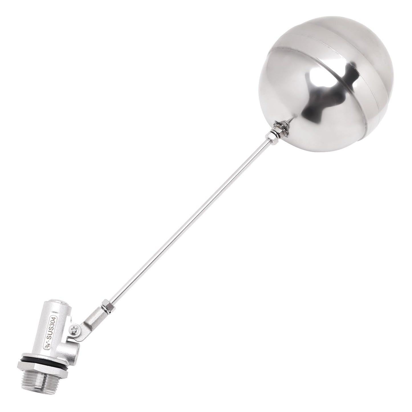 DERPIPE Stainless Steel Float Ball Valves - 3/4" NPT Male Thread Flow Control Float Sensor Valve Automatic Water Level Control Float For Tank Pond Water Tower