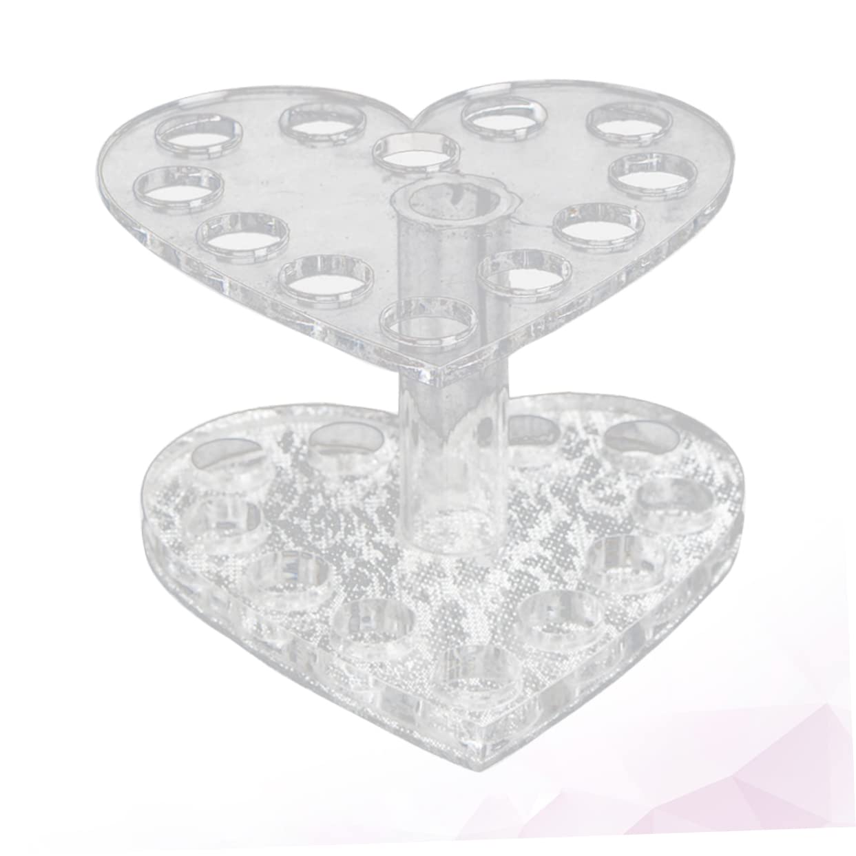 Healeved Heart-Shaped Nail Art Pen Holder Transparent Acrylic Gel Brush Stand Organizer Uv Gel Polish Pen Rest 3.42X3.34X2.40In for Manicure Tools