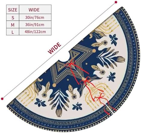 Hanukkah Christmas Tree Skirt 36 Inch Xmas Tree Mat Party Decor Supplies for Holiday Home Decorations
