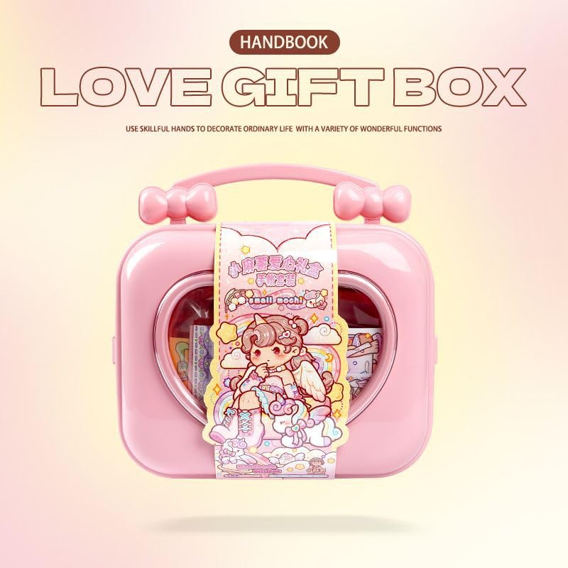 Alideco Cute Girl Love Deluxe Gift Box Small Mochi Collage Layout Scrapbooking Junk Journal Crafts Embelishment Decoration Diary Stickers(aixinlihe)