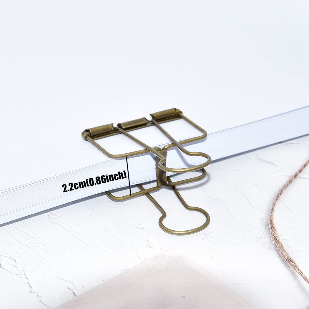 Extra Large Binder Clips 2 Inch, Big Paper Clamps Bronze for Office School Supplies (15Pcs)