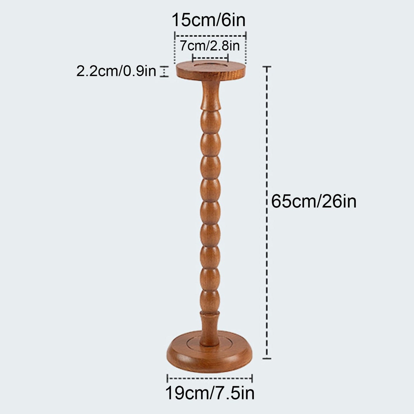 Brown Round Side Table, Small Pedestal Drink Table, Solid Wood Plant Stand for Living Room & Bedroom, Versatile Accent Furniture for Home Décor