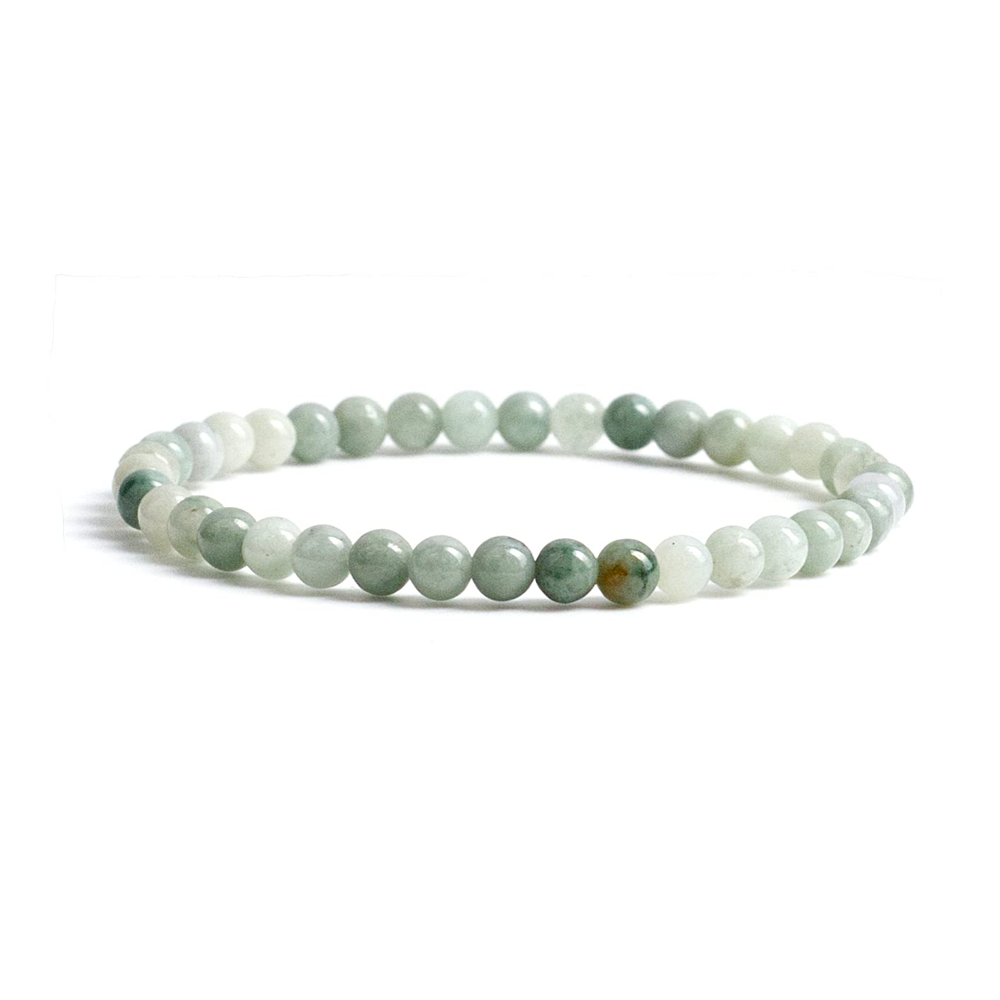Cherry Tree Collection - Small, Medium, Large Sizes - Gemstone Beaded Bracelets For Women and Men - 4mm Round Beads (Burma Jade, Small)