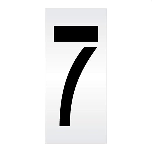 Pavement Stencils - 36 inch Single Number Stencil (Wide) - 7-36" x 16" x 1/8" (128 mil) - Pro-Grade