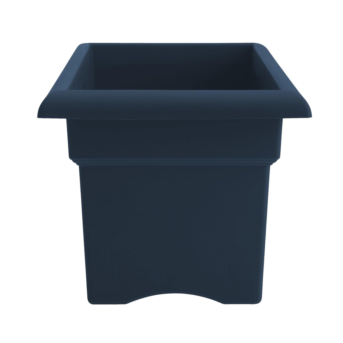Bloem Veranda 26" Plastic Rectangular Deck Box Planter - UV-Resistant, Indoor/Outdoor, Navy, 2-Pack