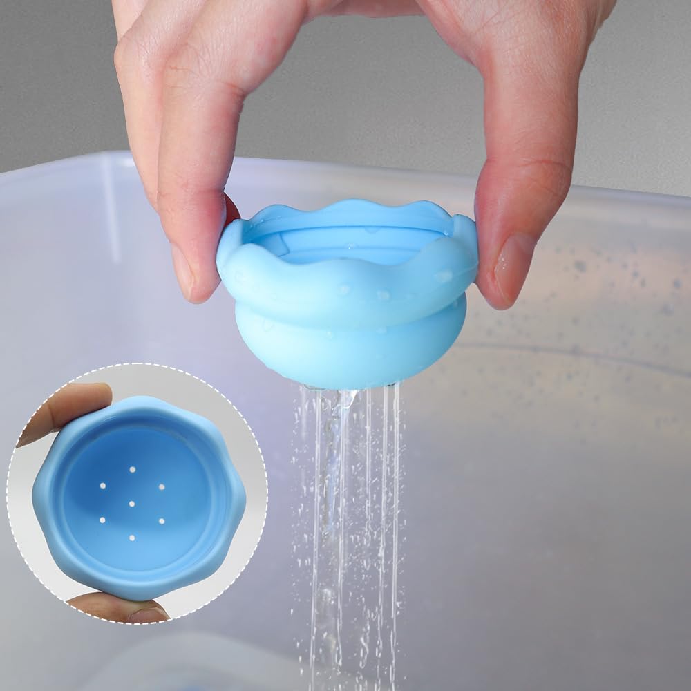 HertyPals Bath Toys, Silicone Ice Cream Stacking Toy, Baby Bath Toy, Connect, Build, Create - Bathtub Toys