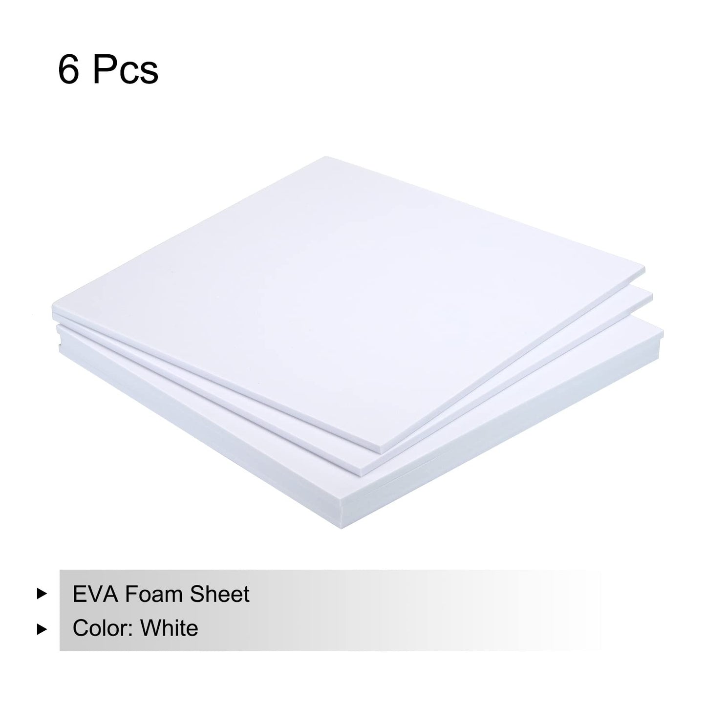 MECCANIXITY EVA Foam Sheets White 9.8 Inch x 9.8 Inch 5mm Thick Crafts Foam Sheets for Costumes, Arts and Crafts Projects Pack of 6