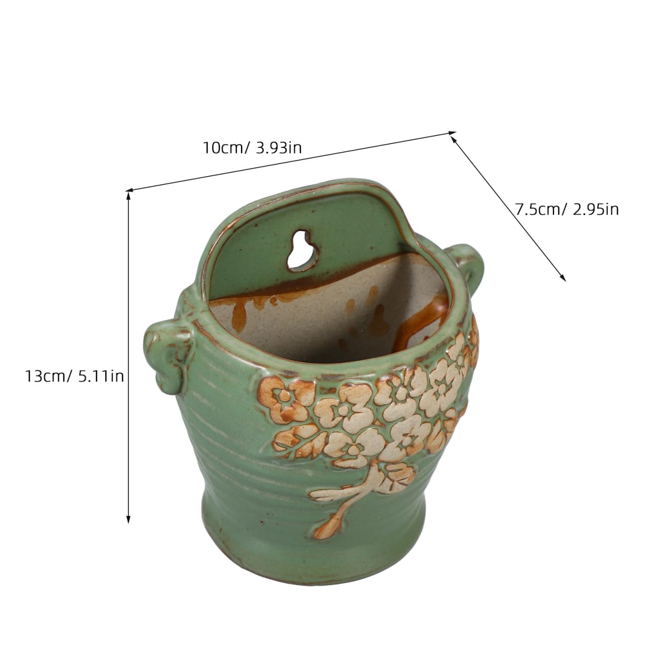 Abaodam Wall Mounted Ceramic Planter, Hanging Flower Pot for Indoor Succulent and Cacti, Vertical Wall Hanging Planters for Home Balcony Decor, Ceramic Flowerpot for Plants and Office