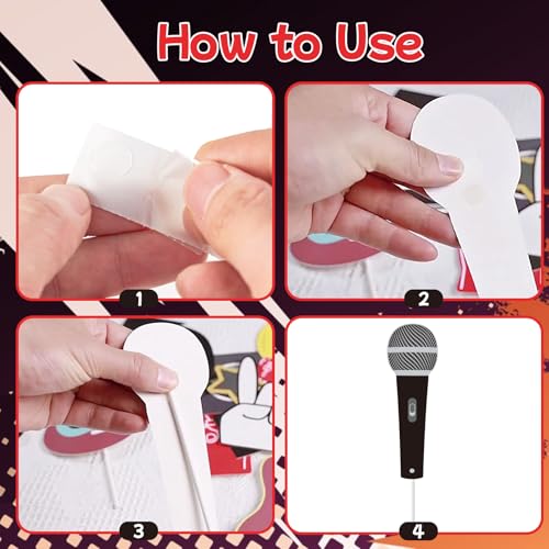 SUNBEAUTY 18 Pcs Rock and Roll Birthday Party Decorations Music Note Guitar Star Photo Booth Props Music Theme Party Supplies - color: Photo Props-rock and Roll