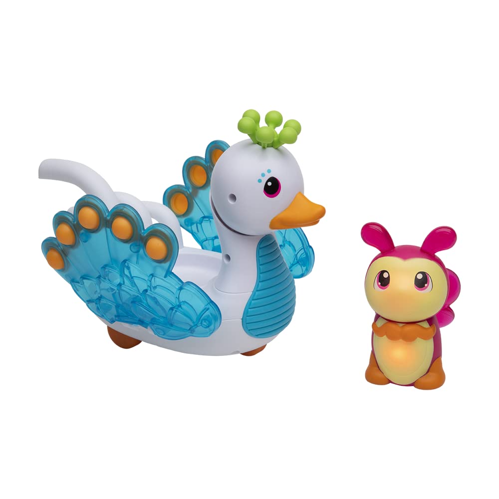 Playskool Glo Friends - Hugbug & Harmony Pop, Push & Roll! - Swan Vehicle - Glowing Bug - SEL Toy - Ages 2+
