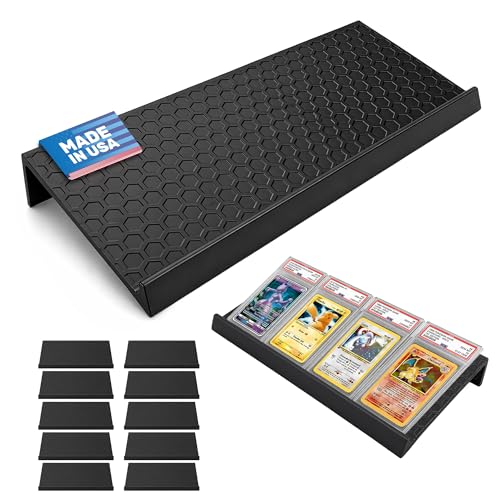 Trading Card Display Risers for Zion Cases - Tiered Display Stand for Zion Cases & Retail Glass - Graded Card Display Stand for MTGG & Sports Cards - Made in USA - 10 Pack