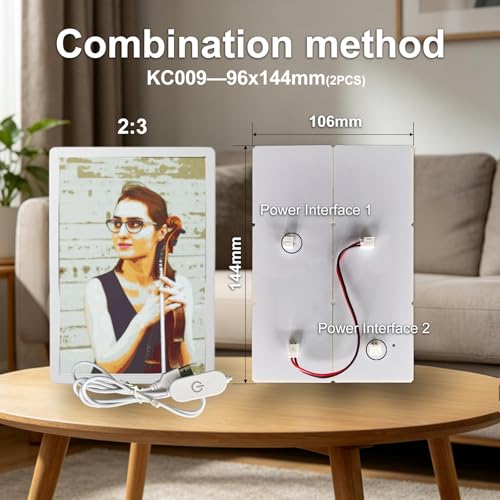 2PCS Lithophane LED Backlight Board Kit KC009 KC010 for Bambu Lab H2C/X1/P2S/A1 LED Light Board Backlights Makerworld Model Parts USB 3D Print Accessory Photo Model DIY Light Box - color: 2 PCS Lithophane LED