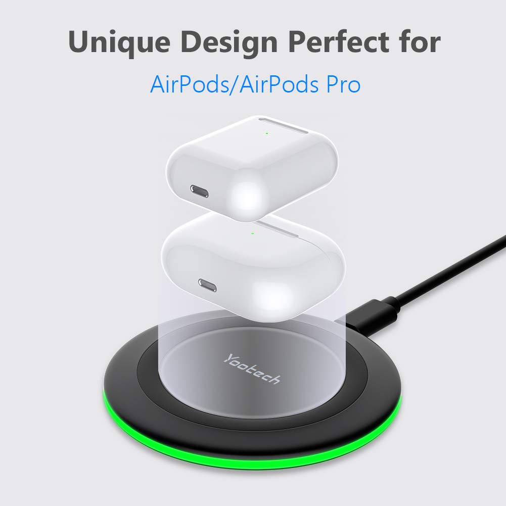Yootech [2 Pack] Wireless Charger,10W Max Wireless Charging Pad Compatible with iPhone 17/17 Pro/17 Pro Max/Air/16/15/14/13/SE 2022/12/11,Samsung Galaxy S25/S24,for AirPods Pro 3(No AC Adapter)