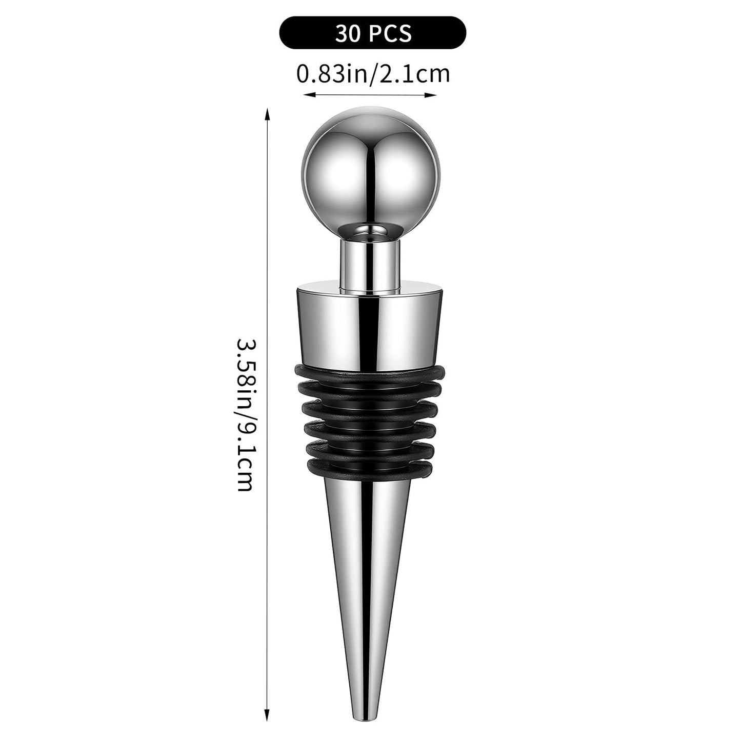 WLLHYF Wine Stoppers for Wine Bottles 30 Pcs Wine Bottle Stopper with Silicone Vacuum Wine Bottles Corks Reusable Wine Stopper for Bar, Holiday Party Suitable for Standard Bottle