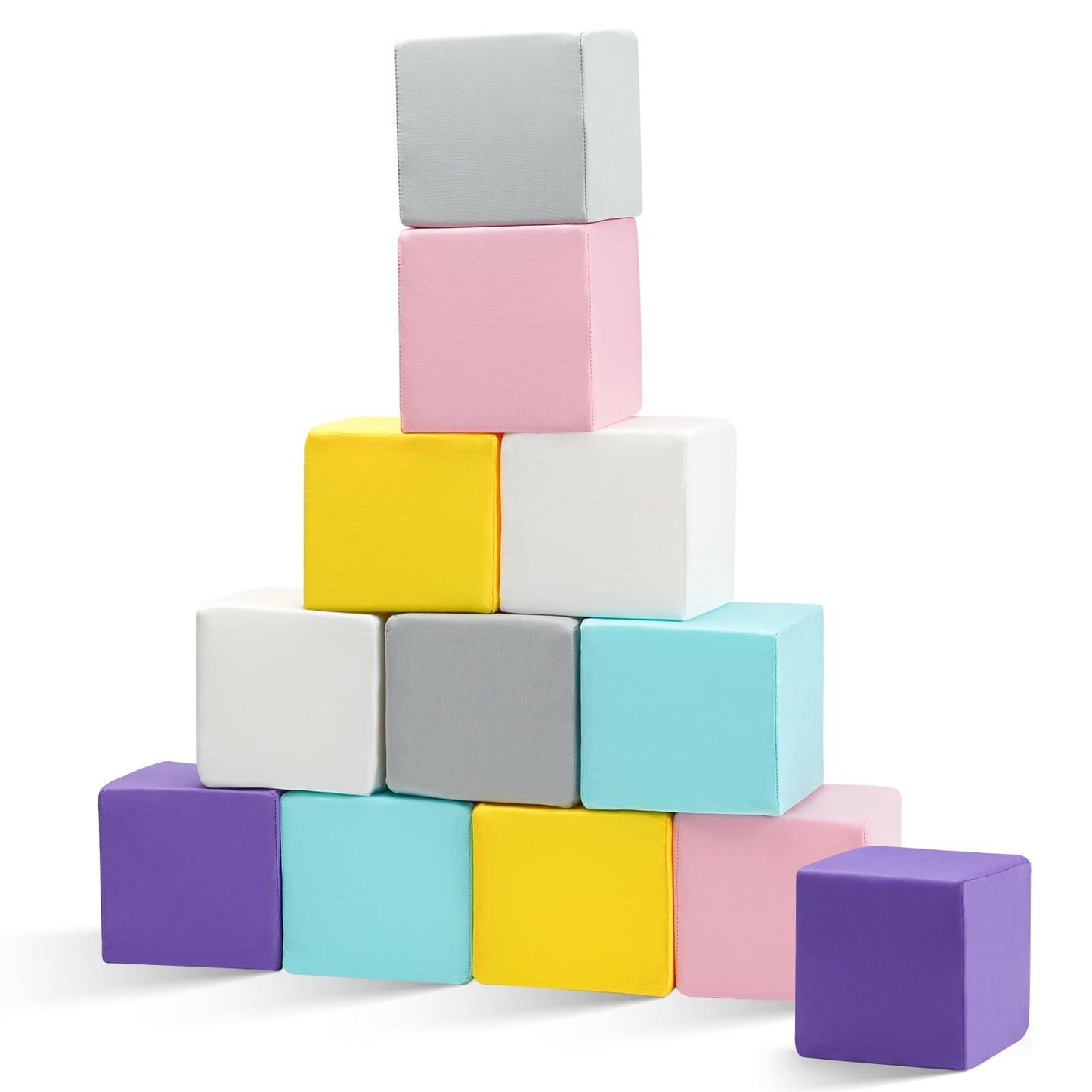 MODEREVE Foam Blocks for Toddlers, Soft Building Blocks for Toddlers Colorful Stacking Blocks for Kids - 12 Pieces